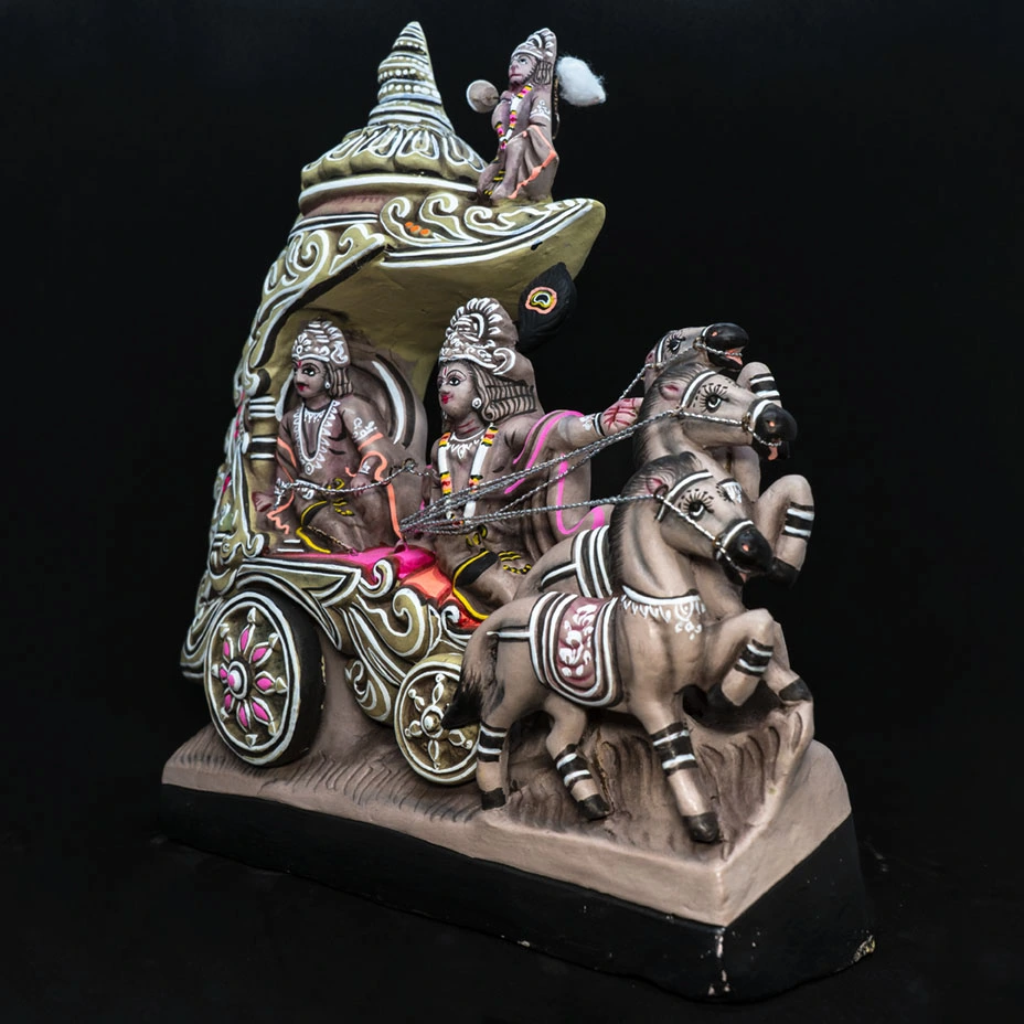 mollisarts terracotta krishna arjuna rath 1